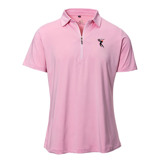 MEN GOLF SHIRT 88% Polyester/12% Spandex          Style 7011 PINK